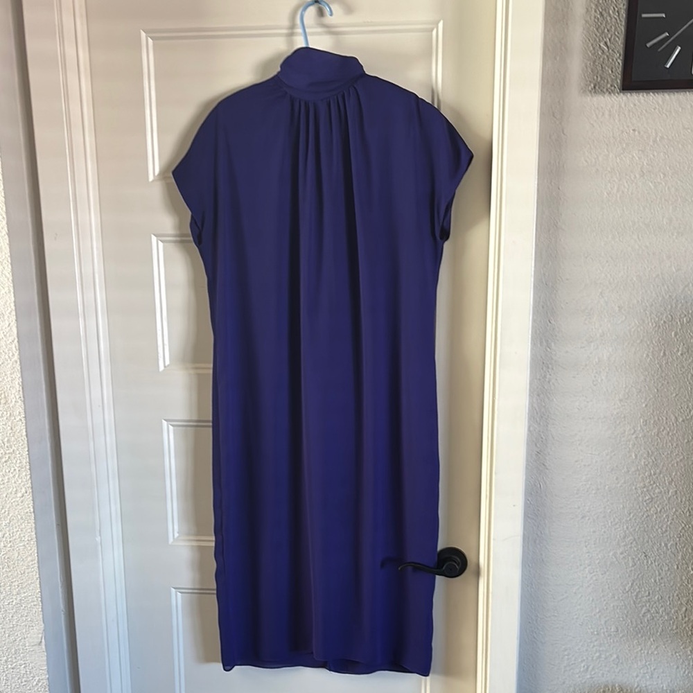Patra Purple Sheath Midi Dress with Mock Neck